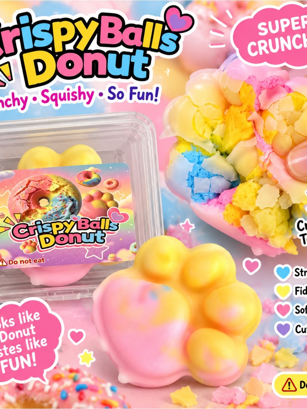 Crispy Balls Donut Crunchy Squishy